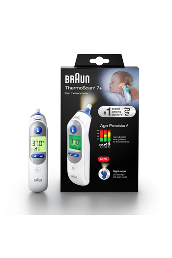 Bruan Braun ThermoScan 7+ Ear Thermometer with High Age Precision and Quiet Night Mode – Instant measurement and accurate results