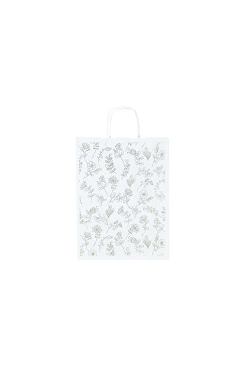 Papette Set of 100 Kraft Paper Bags with Pattern 4 Floral 24 x 31(H) x 10cm