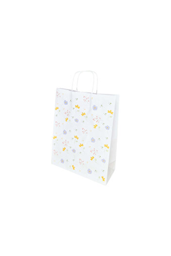 Papette Set of 100 Kraft Paper Bags with Pattern 5 Floral 24 x 31(H) x 10cm