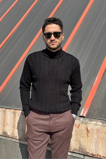 inpool Men'S, Old Money Culture, Half Turtleneck, Wool, Hair Knit, Winter Sweater Pltk11