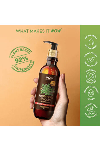 WOW Skin Science Rosemary With Biotin Shampoo 250 Ml