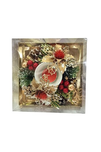 velve Handmade ChristmasDay decoration, with baubles, scented candle, cranberries, fir cones