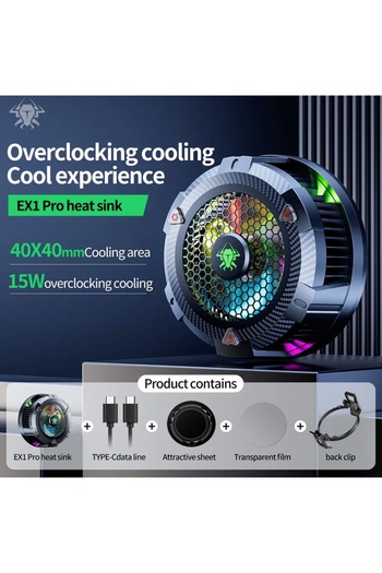 PLEXTONE Plextone EX1 Pro RGB Gaming Cooler Fan, 15W, 2 Speeds