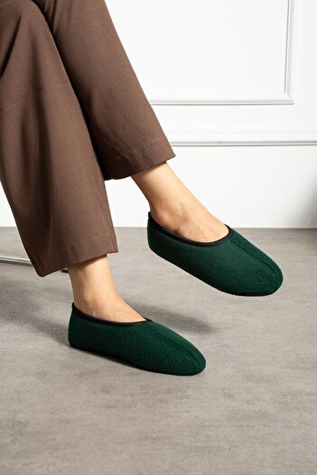 FUGA MODA Bery Khaki Green Flexible Fabric Soft Booties Ballet Shoes