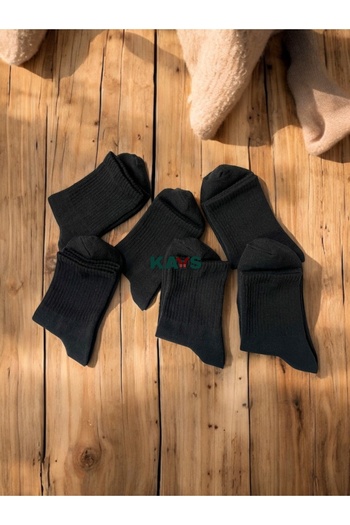 KAYSSOCK 12-Piece Women's Men's Black College Socks – Cotton, Comfortable & Durable