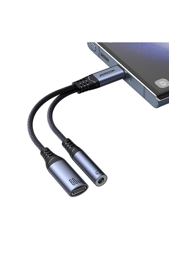 Other 2in1 Adapter charger + headphones USB-C to USB-C / mini jack 3.5mm black