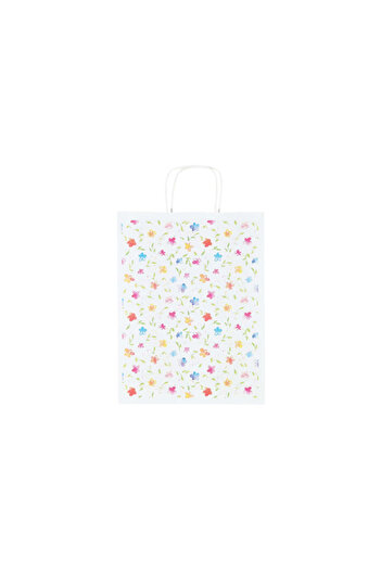 Papette Set of 100 Kraft Paper Bags with Pattern 13 Floral 24 x 31(H) x 10cm