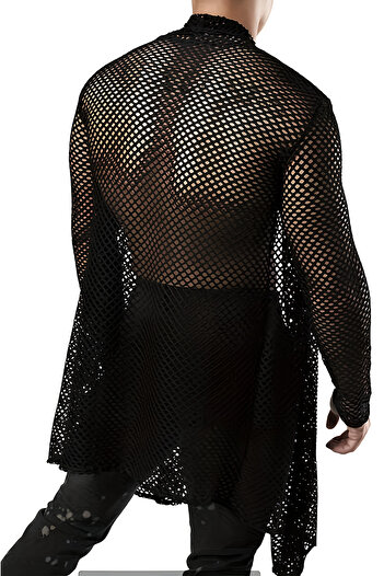 Angels Passion Mesh Men's Kimono, Long Men's Mesh Kimono, Men's Kimono over Harness