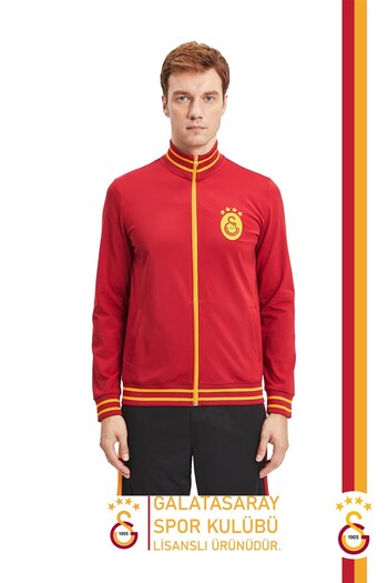 Galatasaray Αυθεντικό ανδρικό φούτερ με φερμουάρ με ψηλό γιακά