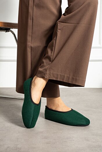 FUGA MODA Bery Khaki Green Flexible Fabric Soft Booties Ballet Shoes