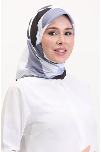 sefamerve Patterned Soft Scarf 70246-03 Black Gray