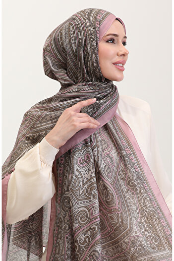 sefamerve Ethnic Amber Shawl 70278-11 Powder