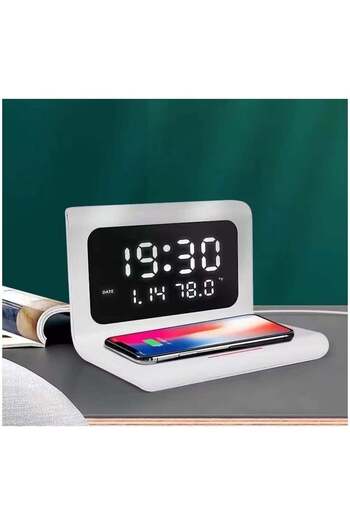 OEM White Clock with Wireless Charging and Date