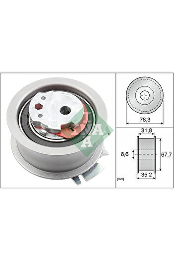 İna AUDI A3 (8P1) 2003-2012 timing belt tensioner pulley