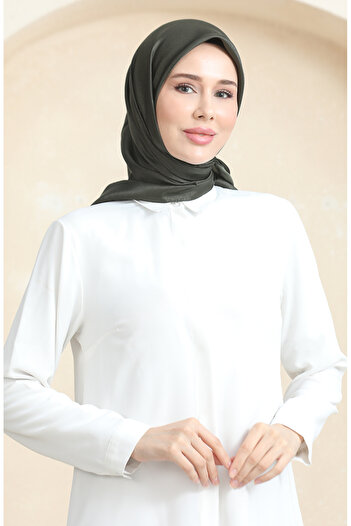 sefamerve Plain Crystal Scarf 70252-23 Dark Khaki