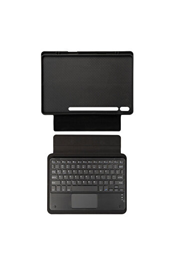 HTstore Galaxy Compatible Tab S7 Plus T970 Zore Border Keyboard Bluetooth Connected Tablet with Stand and Keyboard