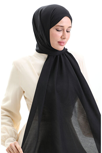 sefamerve Cotton Soft Shawl 70283-05 Black