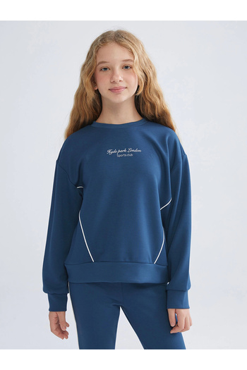 LC Waikiki Lcw kids indigo crew neck girls' tracksuit set