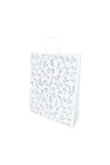 Papette Set of 100 Kraft Paper Bags with Pattern 4 Floral 32 x 41(H) x 12cm