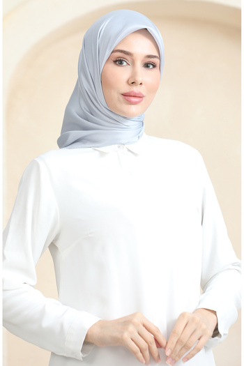 sefamerve Plain Crystal Scarf 70252-04 Silver Grey