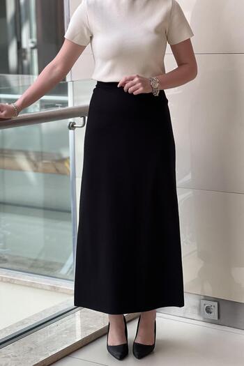 Ceremony Steel Knitted Pencil Skirt