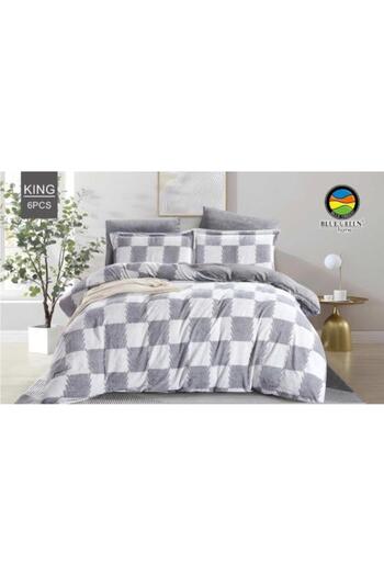 PROMISE King Velvet Reversible Floral Printed Comforter 6 Pieces