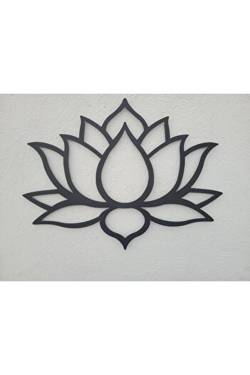 Kat Time Metal wall decor, black lotus flower, symbol of elegance, calm and balance.