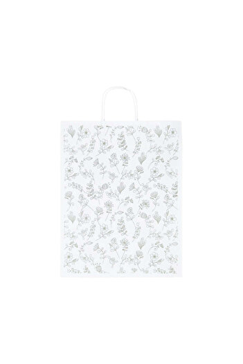 Papette Set of 100 Kraft Paper Bags with Pattern 4 Floral 32 x 41(H) x 12cm
