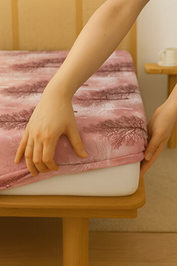 Vip Home Concept Double Fitted Sheet 160 cm X 200 cm Cotton Sheet