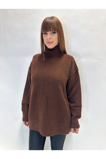 IFASTFASHION Women's oversized sweater with high collar – soft knit, ideal for fall and winter