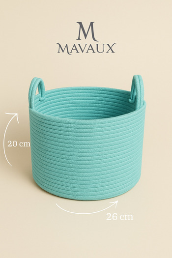 MaVaux Natural Handwoven Wicker Jute Basket 20X26 cm – Decorative, Multi-Purpose, Stylish and Durable Storage Basket