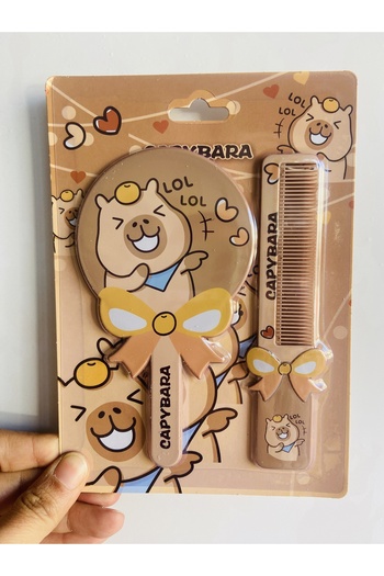 synshop Capybara Kapibara Mirrored Comb Set Hair Brush