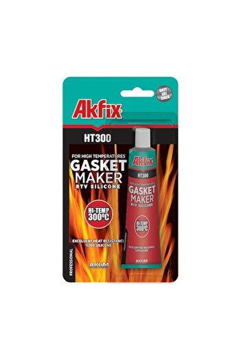 Akfix Silicon Rtv Gaskets, Akfix, Ht300, Tube 50Gr, Black