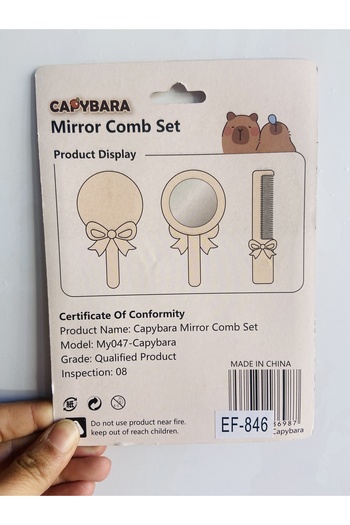 synshop Capybara Kapibara Mirrored Comb Set Hair Brush