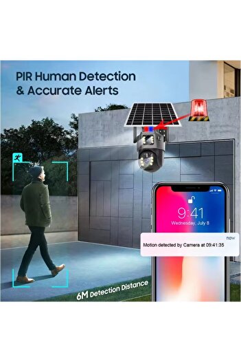 V380 Pro Camera Video 4G 8MP with Solar Panel, 12000 mAh Battery