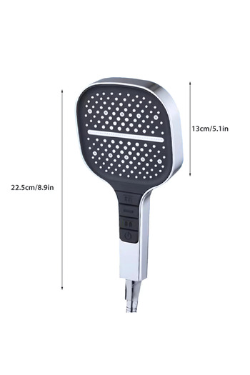ROMSHOP 3-in-1 high-pressure shower head MEGASHOWER with adjustable jets