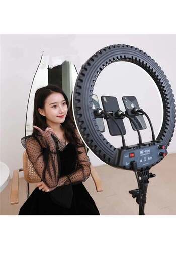 Generic HQ-18N LED Ring Light For Vlogging Photography And Video Shooting With Remote Control Phone Clamp An