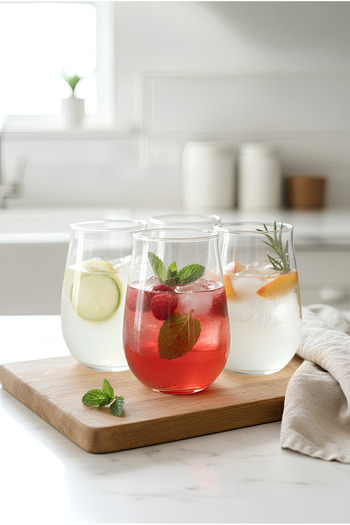FH finehome Deny 4-Piece Soft Drink Glass Set