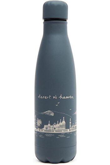 BAPS Hindu Mandir Insulated Stainless Steel Leak-proof Water Bottle, 450ml, UAE Skyline Design, Grey