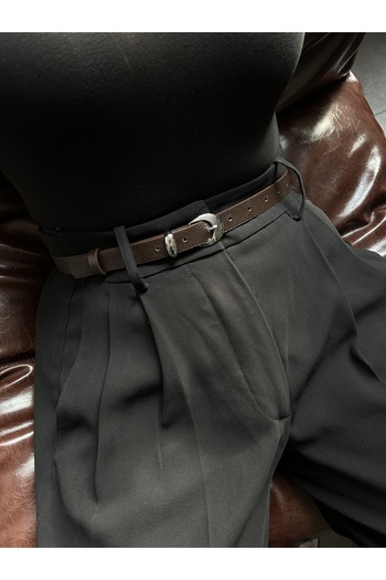 LİA KEMER Classic Silver Model Women's Belt with Tool Buckle Waist Belt Coat Belt Dress Belt Trouser Belt