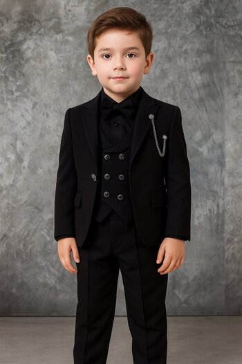 Tarz Çocuk Children's Black Classic Groom Suit