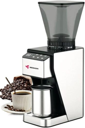 MEBASHI Coffee Grinder, 720g Capacity, 24 Grind Settings, Touch Screen Panel, (ME-CG2305), 250W, Bla