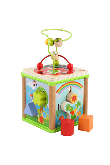 Lucy&Leo Educational cube, Lucy&Leo, with multiple activities, Summer, Wood