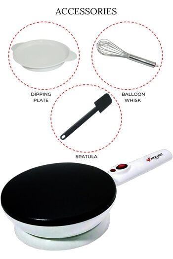 MEBASHI 4-Piece Crepe Maker Set 800W ME-CRP333 Grey/White