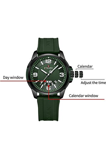Naviforce Waterproof Watch for Men Women, Analog Auto Date Military Sports Unisex Wristwatch, Silico