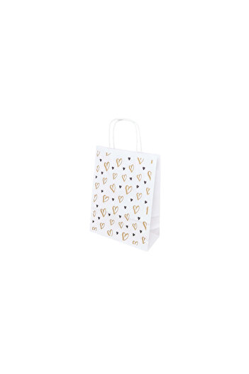 Papette Set of 100 Kraft Paper Bags with Pattern 3 Love 18 x 24(H) x 7cm