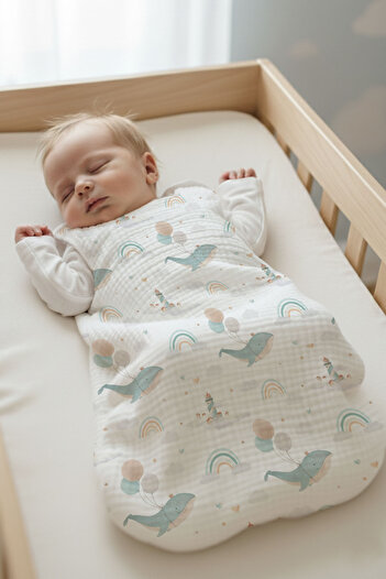Tuğba Kuğu 4 Layer Muslin Baby Sleeping Bag (0-18 Months) - Limited 21 Series