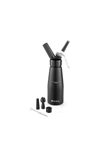 HENDI Kitchen Line Whipped Cream Dispenser, 0.5 Liters, Black