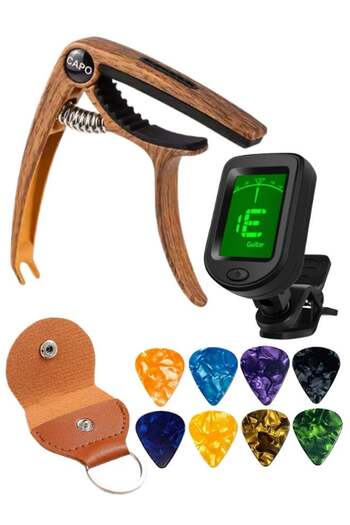 Generic Capo Guitar Capo Zinc Alloy Premium Capo With Guitar Tuner Clip-On Tuner For Acoustic Guitar And Mor