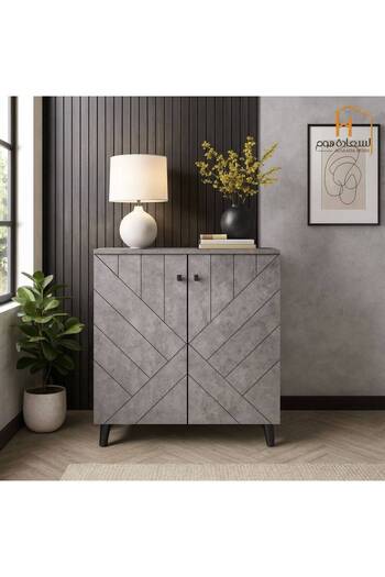 Al Saada Home Multi-Use Shoe Cabinet - Gray 90*80
